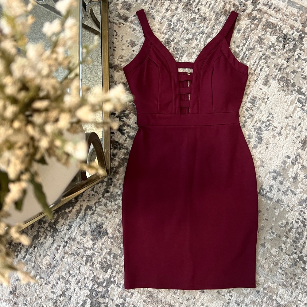 Burgundy Bodycon Dress